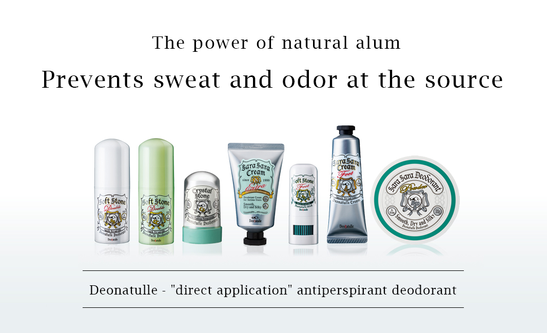 The power of natural alum prevents sweat and odor at the source.Deonatulle - 'direct application' antiperspirant deodorant