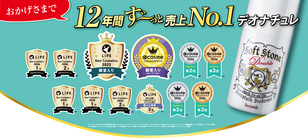 12年間ず~っと売上No.1 デオナチュレ
