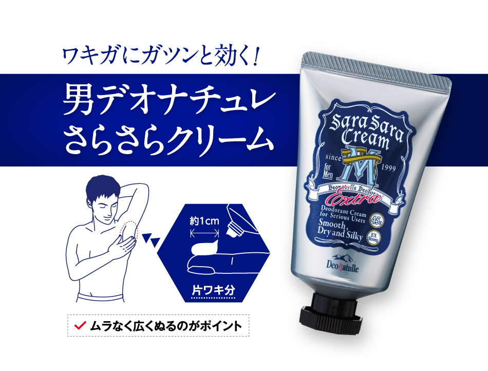 ワキガにガツンと効く！男デオナチュレ さらさらクリーム